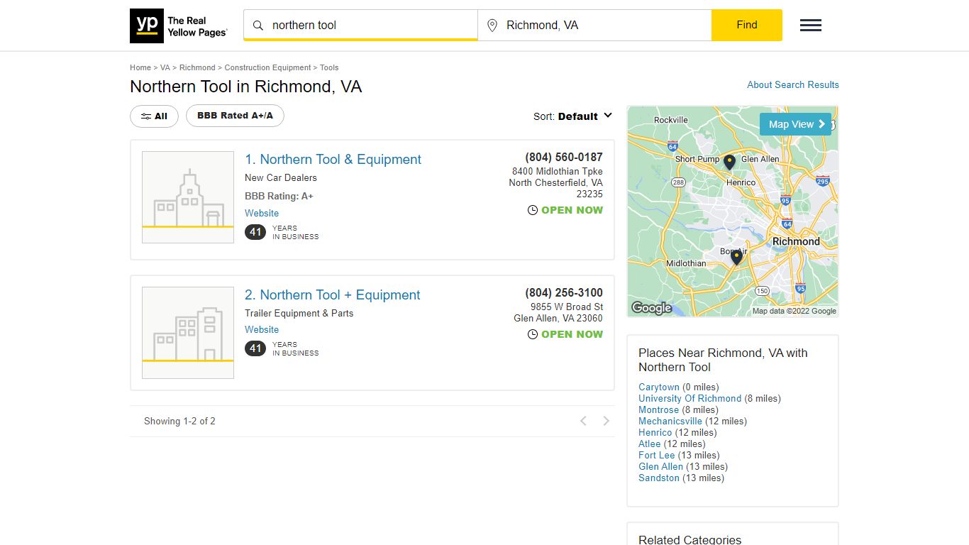 Northern Tool Locations & Hours Near Richmond, VA - YP.com